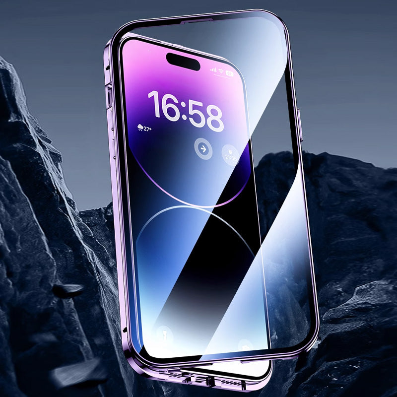 Dwustronne Szklane Magnetyczne Etui Z Metalow Ramk Anti Peep Na IP Dwustronne Szklane Magnetyczne Etui Z Metalow Ramk Anti Peep Na IP